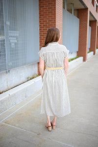 Black and Off-White Stripe Day Dress | Whitney Blu Pepper