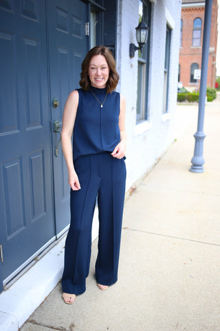 Navy Tank Top and Pants Set | Mattie Entro