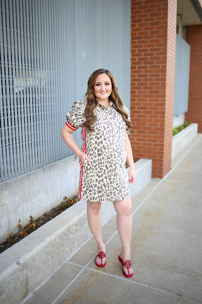 Leopard Print and Red Hem Dress | Lynn Entro