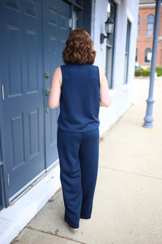 Navy Tank Top and Pants Set | Mattie Entro