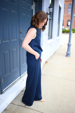 Navy Tank Top and Pants Set | Mattie Entro