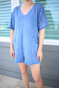 Short Sleeve Relaxed Fit Romper | Kaylee Blu Pepper