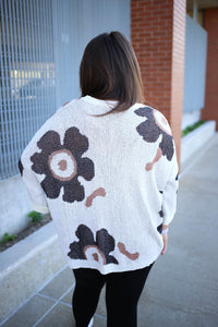 Ivory Brown and Black Floral Knit Top | Boutique Elise | Isabella Jodifl