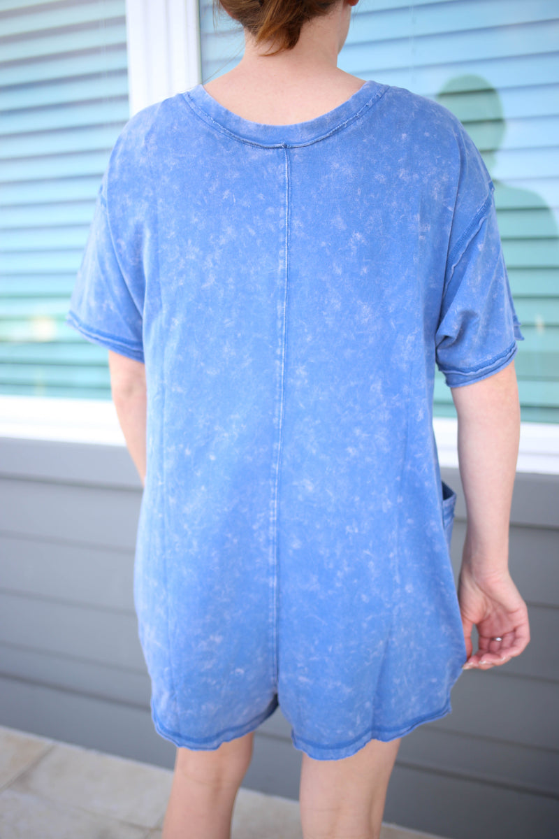 Short Sleeve Relaxed Fit Romper | Kaylee Blu Pepper