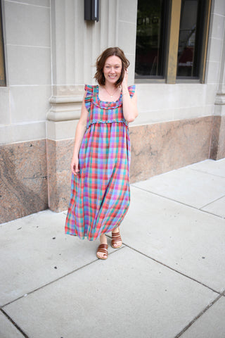 Multicolor Plaid Midi Dress | Madison Wishlist