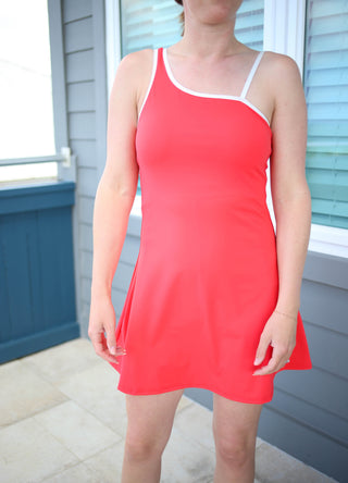 Tangerine One Shoulder Detail Athleisure Dress | Addy Very J