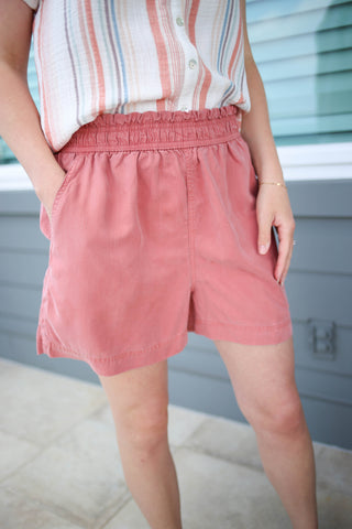 Dusty Coral Classic Cut Shorts | Emily Be Cool