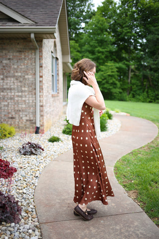 Brown Polka Dot Maxi Dress | Brittany Jodifl