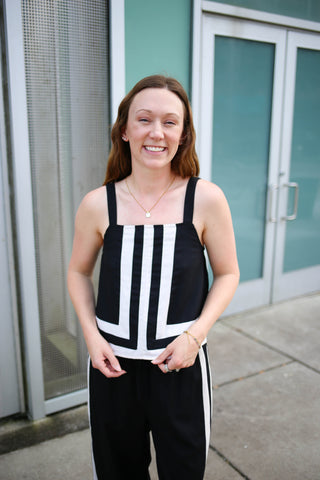 Black and White Stripe Tank Top | Megan Entro