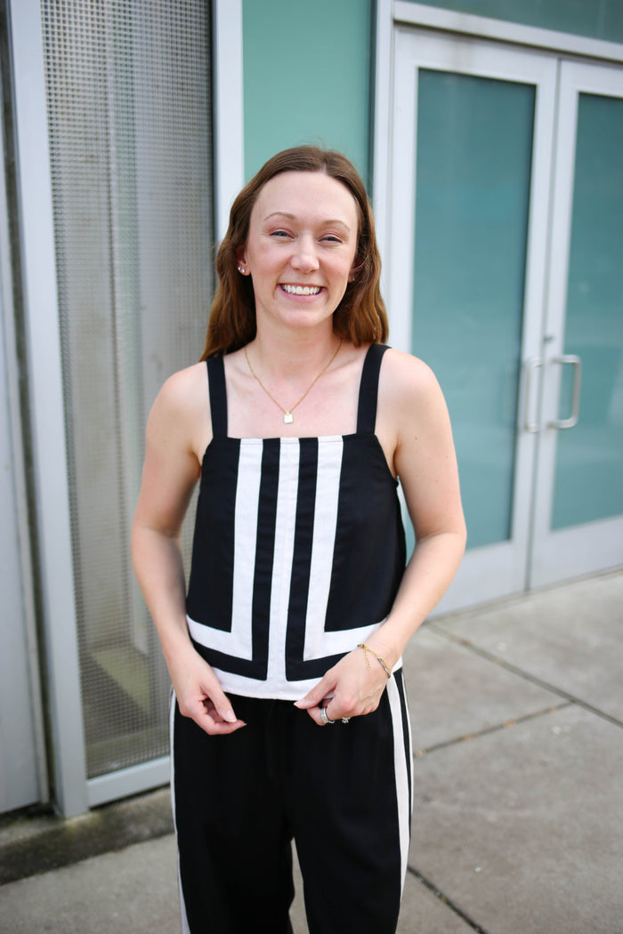 Black and White Stripe Tank Top | Megan Entro