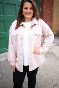 Ecru Faux Suede Shacket | Boutique Elise | Izzy Hyfve