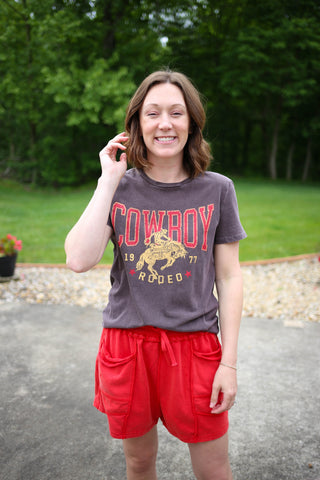 Brown and Red Cowboy Graphic Tee zutter