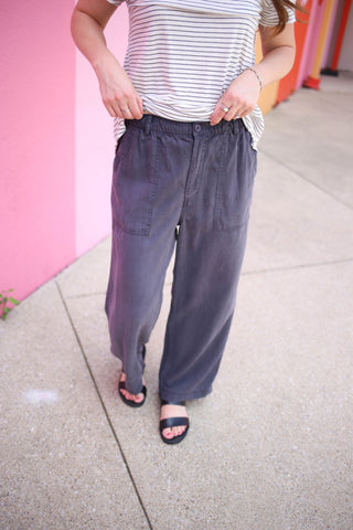 charcoal tencel pant