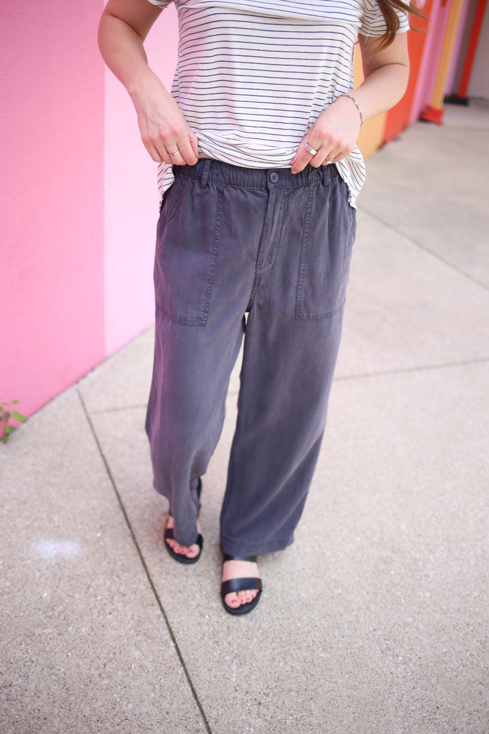 charcoal tencel pant
