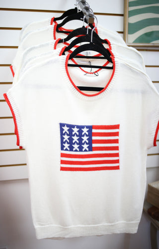 Sleeveless American Flag Top