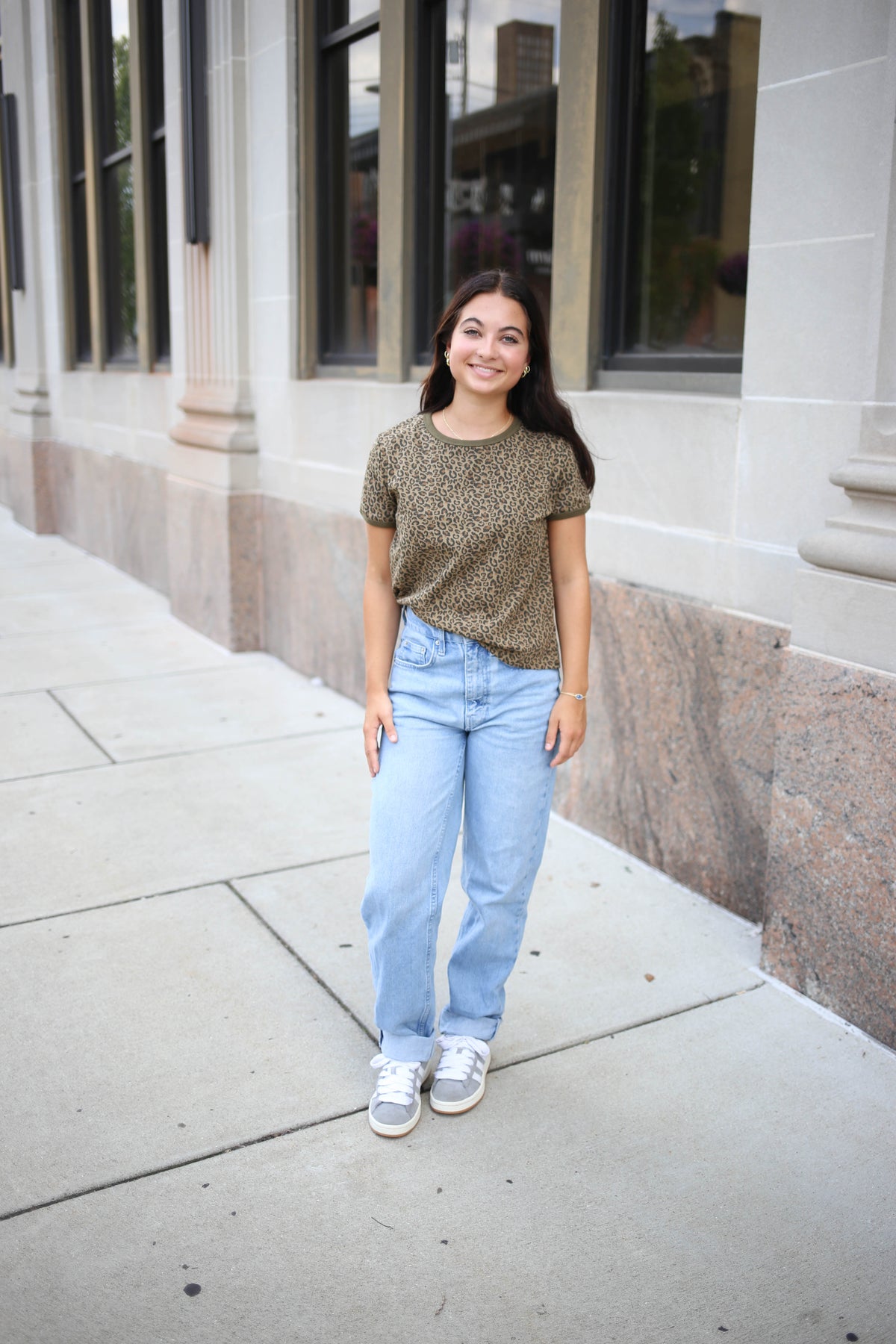 Leopard Print Short Sleeve Top | Lauren Very J
