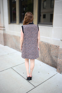 Black and Animal Print Sleeveless Dress | Alyssa Jodifl