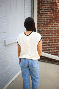 White and Black Drop Shoulder Tank Top | Shannon Blu Pepper