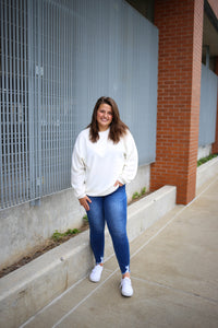 soft white fleece lightweight sweatshirt