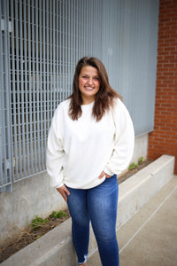 soft white fleece lightweight sweatshirt