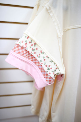 Mixed Print Short Sleeve Top | Mira Hem & Thread
