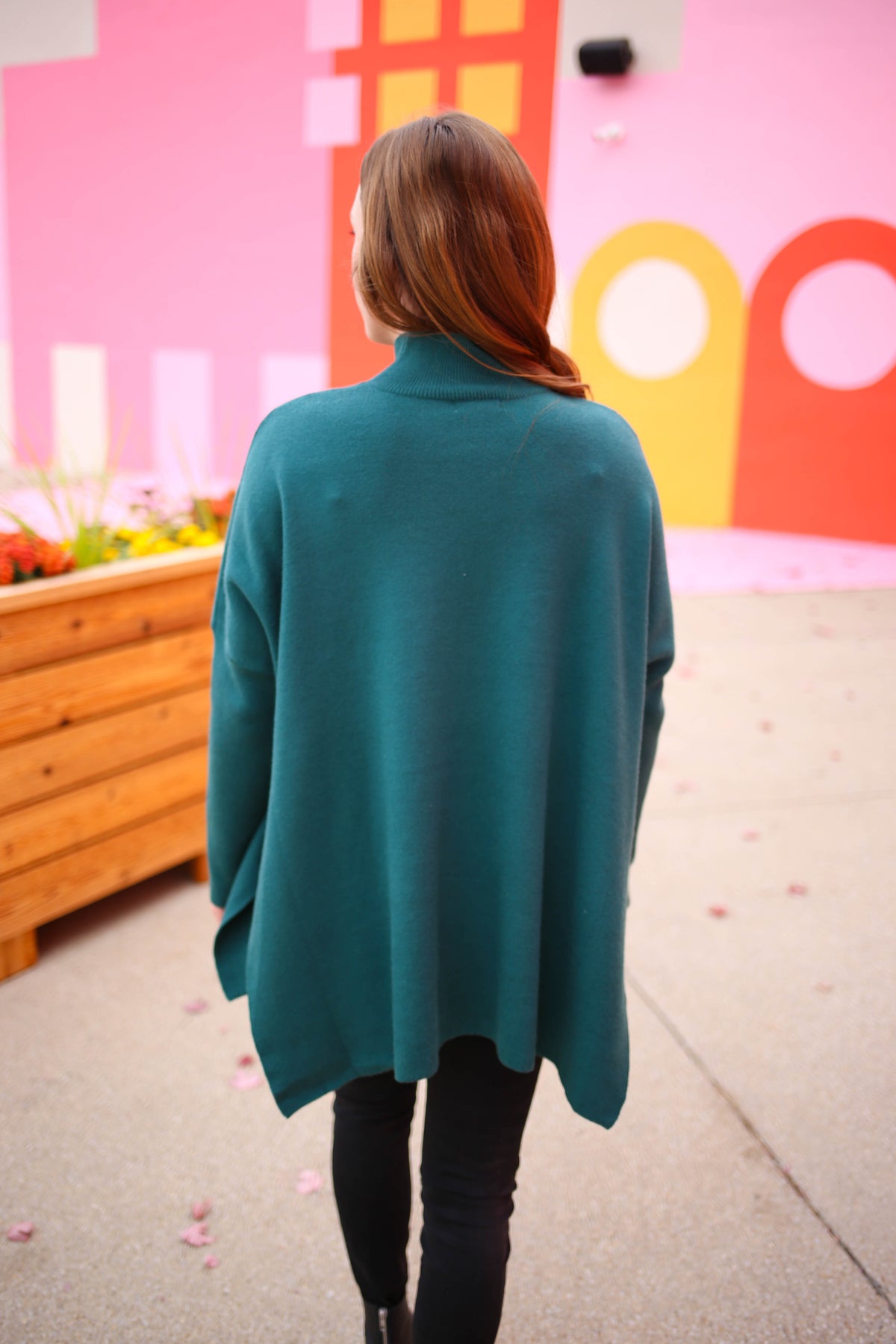 Teal Green Mock Neck Long Sleeve Sweater | Boutique Elise | Zaza Entro