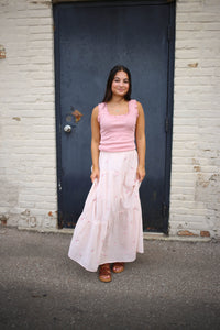 Blush Pink Bow Detail Tank Top | Bella Very J