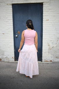 Blush Pink Bow Detail Tank Top | Bella Very J