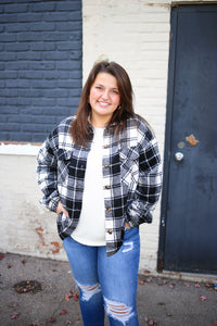 black and white plaid shacket