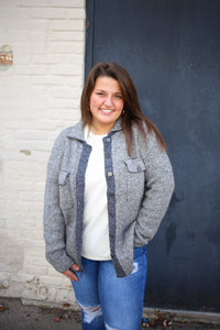 Charcoal Button-Down Shacket | Boutique Elise | Taylor Staccato