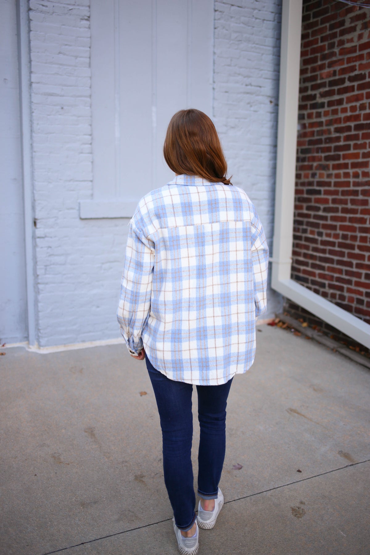 Blue Ivory and Tan Plaid Shacket | Boutique Elise | Stassi Hyfve