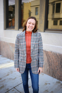 Mock Neck Clay Long Sleeve Top | Boutique Elise | Laurel Hyfve