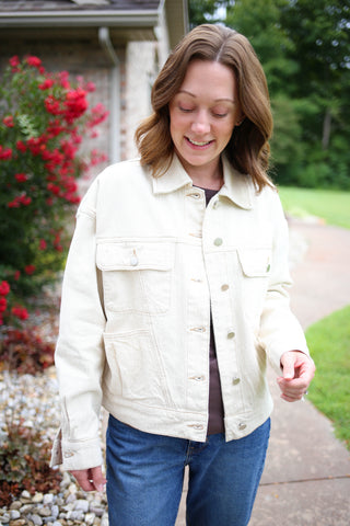 Cream Denim Jacket | Cora Curds & Whey