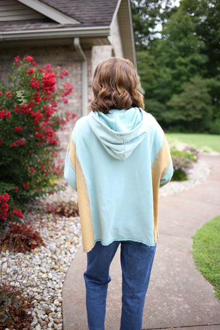 Blue and Multicolor Check Print Hoodie | Gentry Hem & Thread