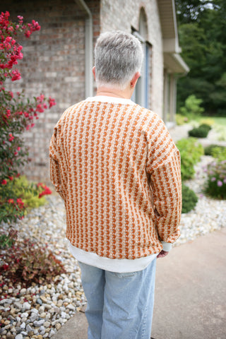 Rust Brown Floral Print Crewneck Sweatshirt | Bethany Hem & Thread