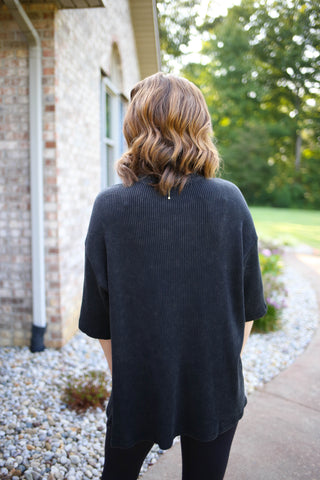 Oversized Waffle Knit Short Sleeve Top | Whitney Hyfve
