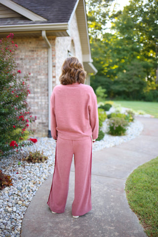 Burgundy Stripe Detail Sweatshirt | Tiffany Jodifl