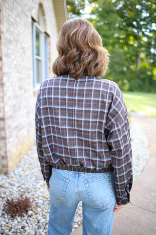 Blue and Brown Plaid Jacket | Jane Entro