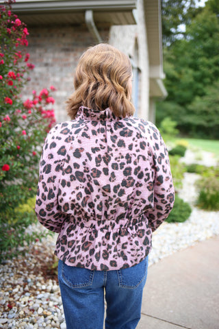 Mauve Leopard Print Jacket | Leah Entro