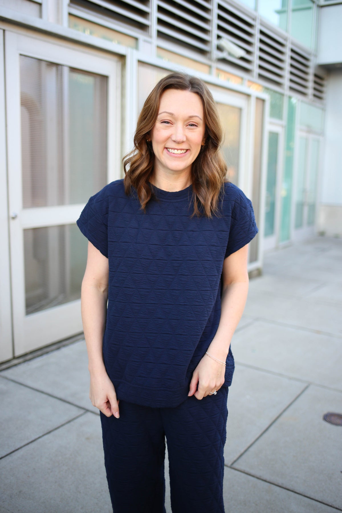 Quilted Navy Top and Pants Set | Quinn see and be seen