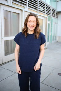 Quilted Navy Top and Pants Set | Quinn see and be seen