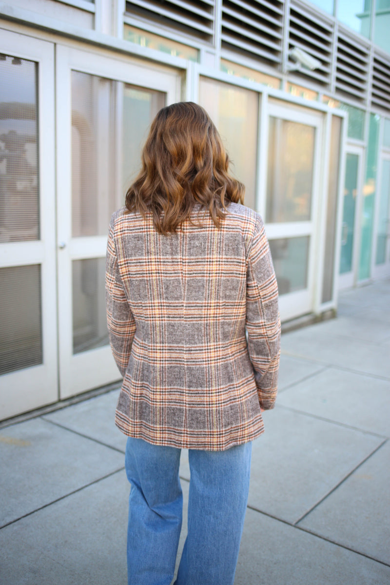 Brown and Ivory Plaid Blazer | Brianna Jodifl