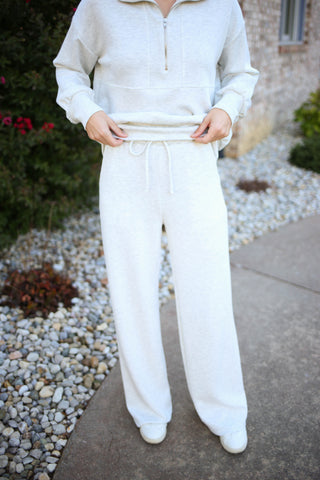 Light Grey Wide Leg Sweatpants | Laura Gilli