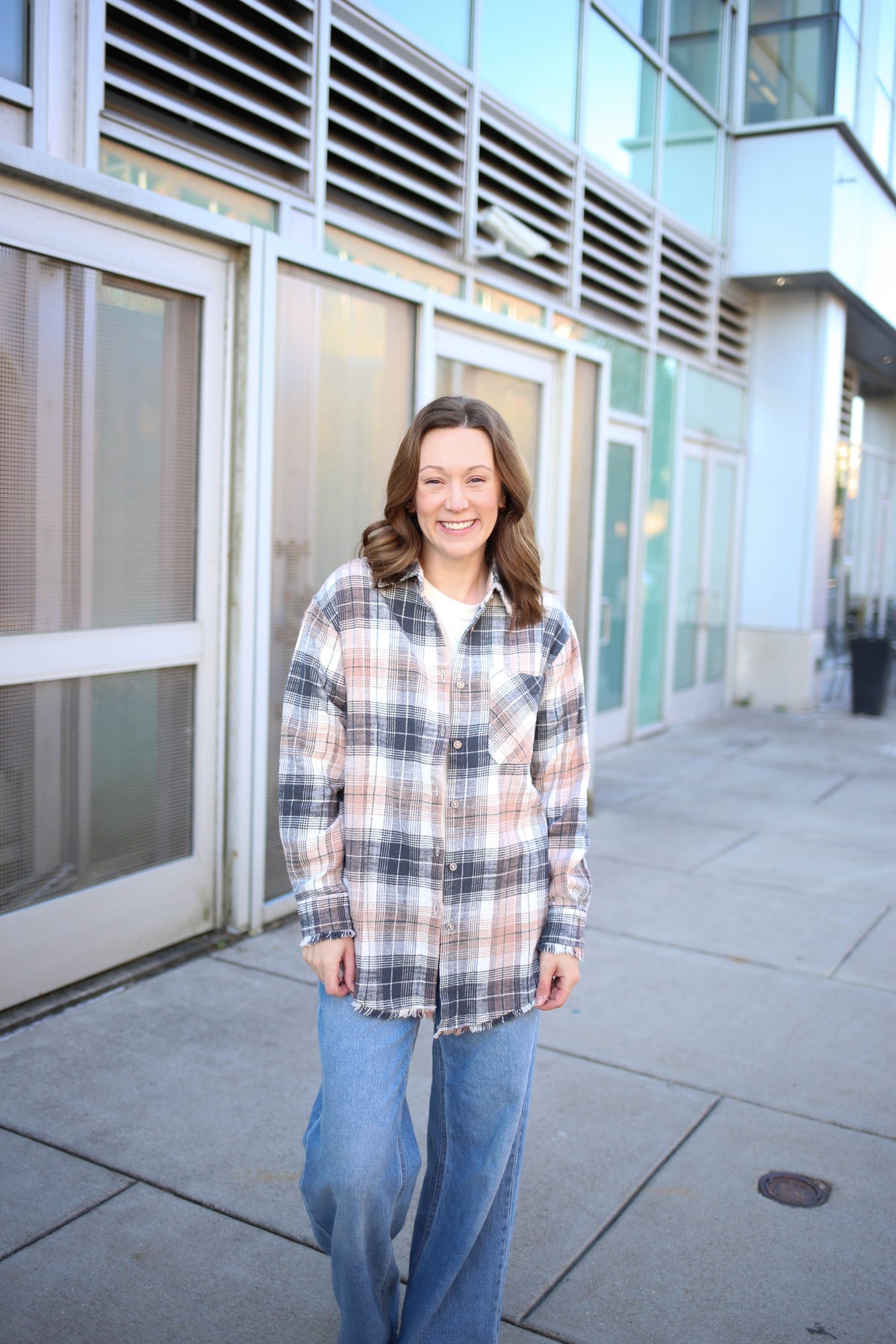 Tan and Black Plaid Flannel | Rachel tribal clothing