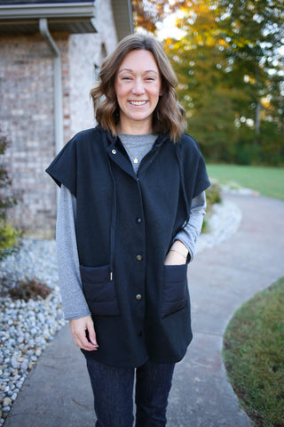 Black Oversized Athleisure Vest | Blake Staccato