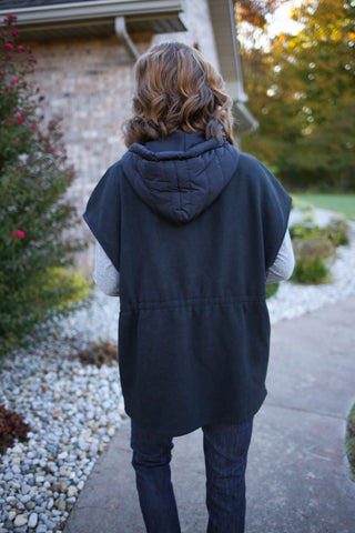 Black Oversized Athleisure Vest | Blake Staccato