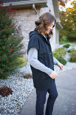 Black Oversized Athleisure Vest | Blake Staccato