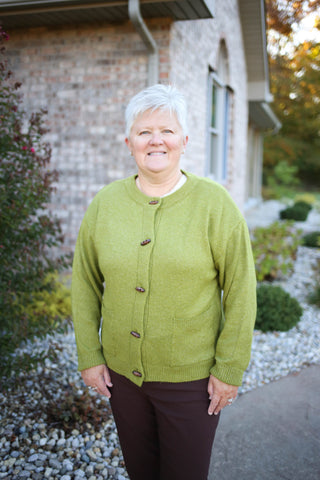 Matcha Green Toggle Button Cardigan | Toni Staccato