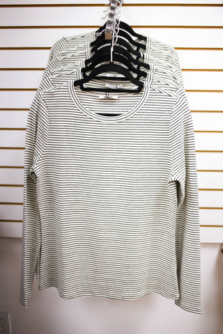 Ivory and Black Stripe Basic Long Sleeve | Josie Staccato