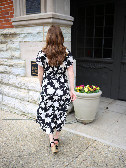 Black and Leopard Print Hem Dress | Boutique Elise | Becca main image 1